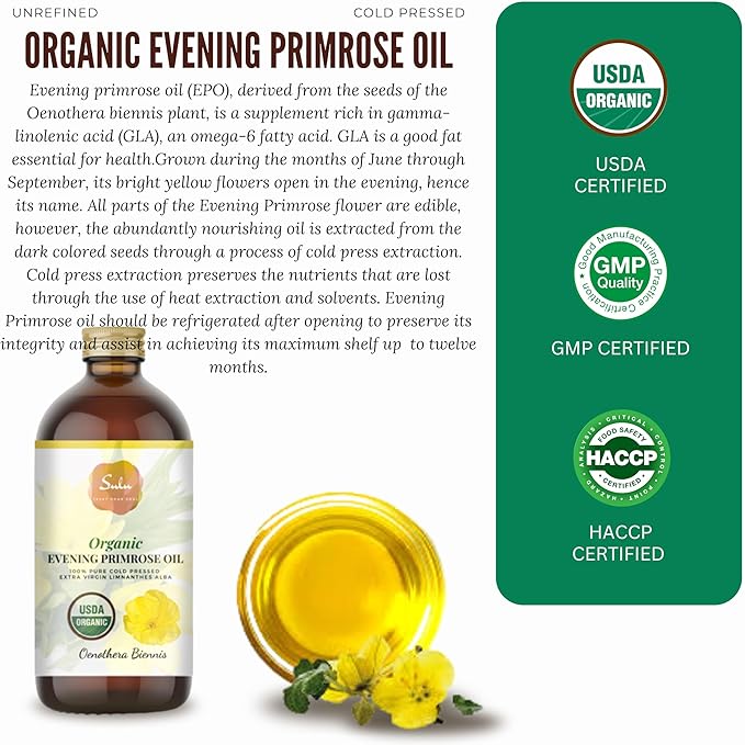 1 Gallon USDA Organic Pure Cold Pressed Evening Primrose Oil 12% GLA - Image 2
