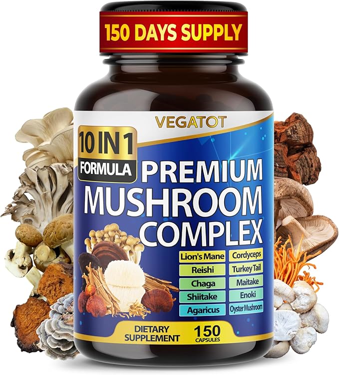 10 in 1 High Strength Mushroom Supplement by VEGATOT